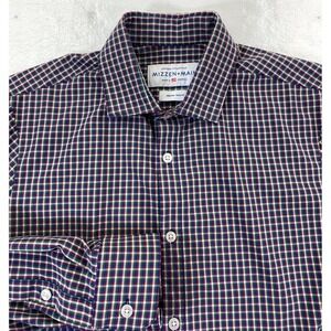 Mizzen + Main Leeward Collection Men's TRIM FIT Performance Check‎ Shirt Medium